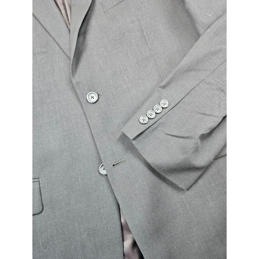 Pronto Uomo‎ Platinum Suit Mens 44L 2 Piece Pants 38x30 Charcoal Gray 100% Wool